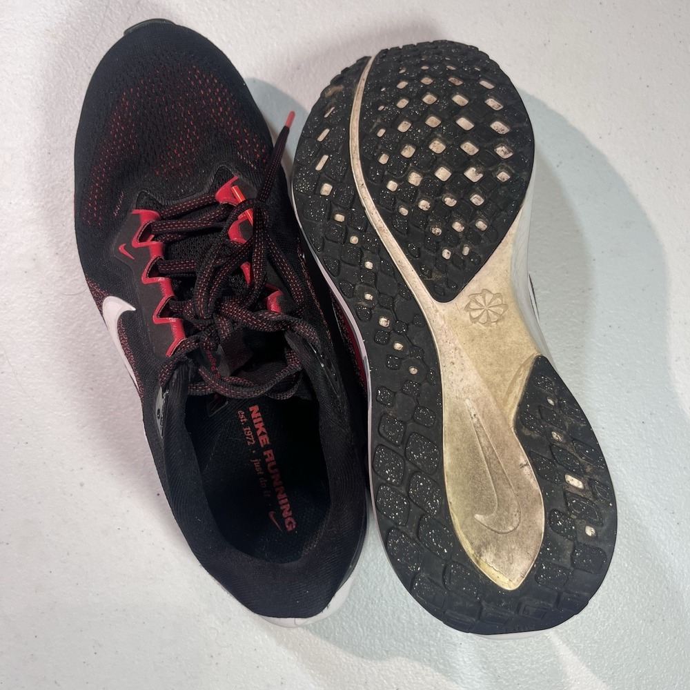 Mens Size 8 Nike Air Zoom Pegasus 41 Black Fire Red Running Shoes FD2722-003 EUC - Picture 6 of 8